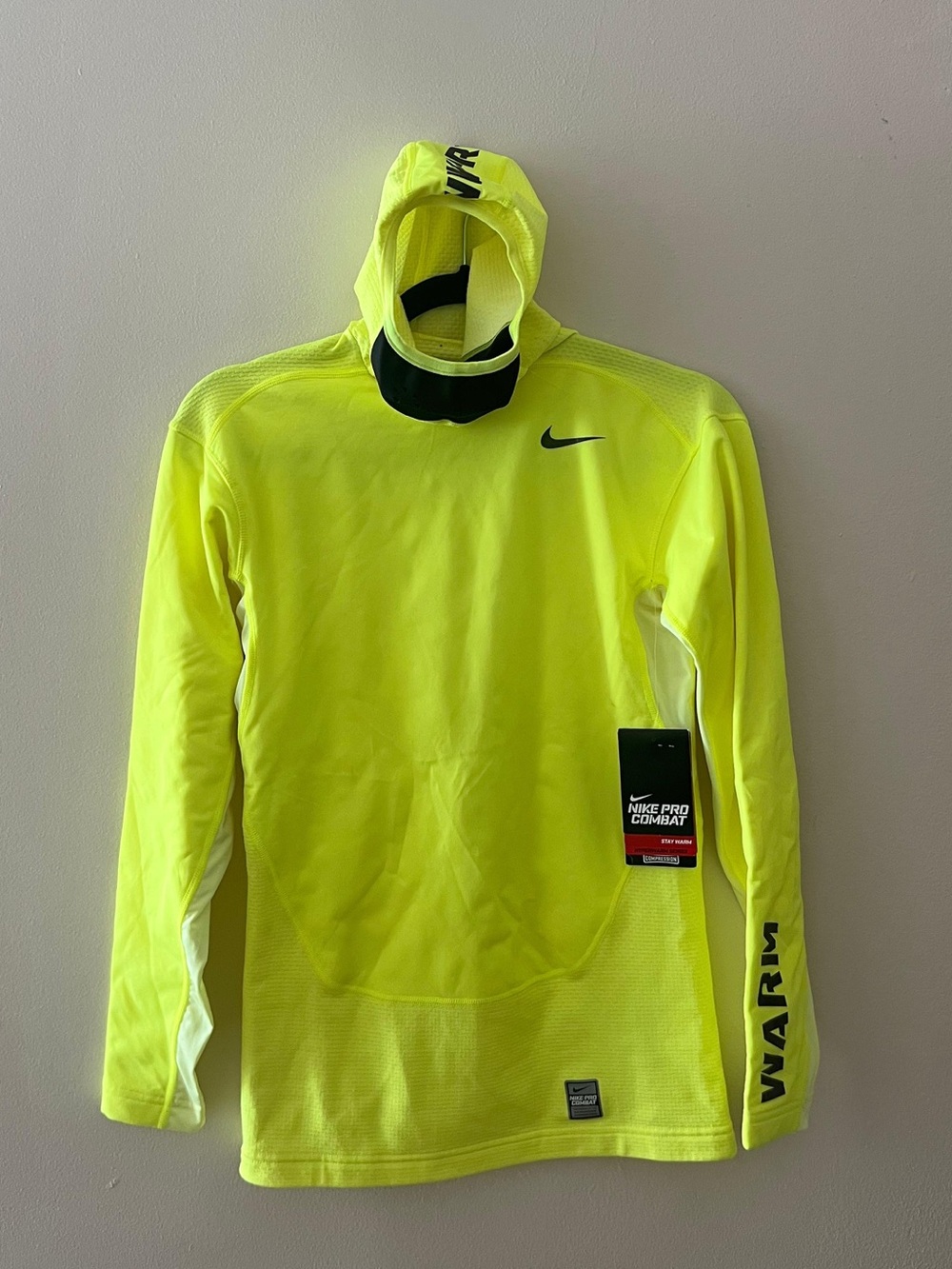 Nike Neon Yellow Men’s Nike Pro Combat Warm Hyper Ninja Hooded